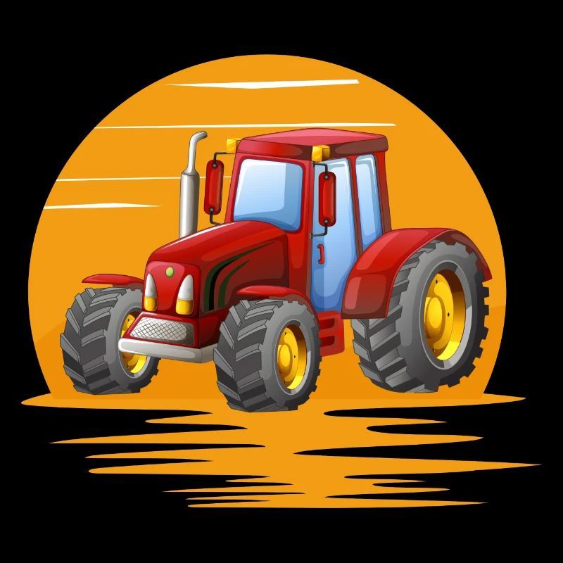 Tracteur devant Soleil Couchant