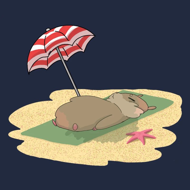 Hamsters sur la plage en train de bronzer