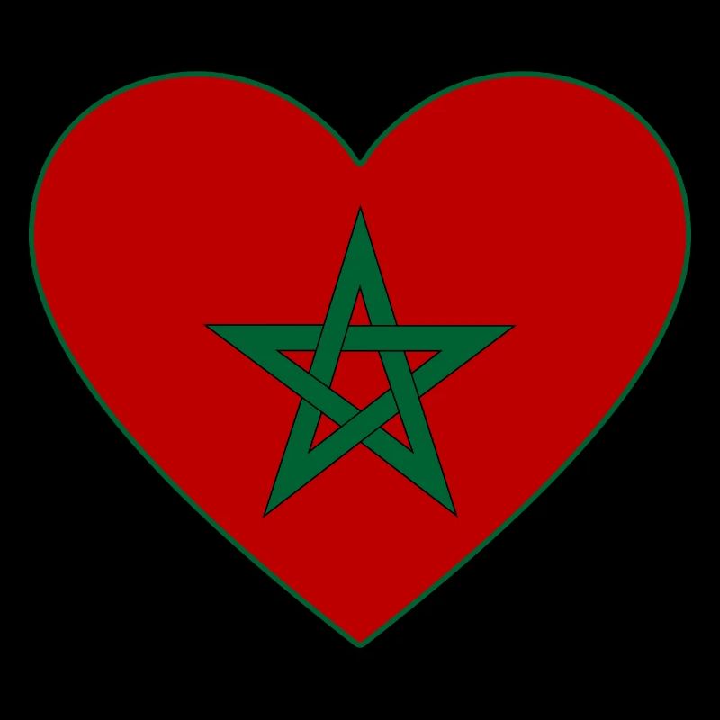 Morocco Flag Heart