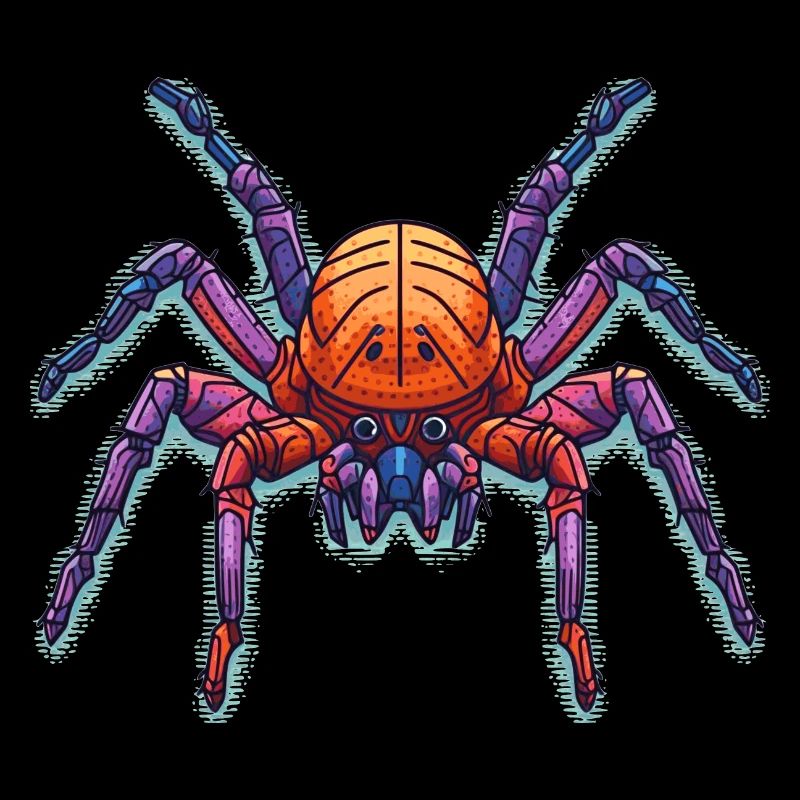 Colorful web spider in many colors