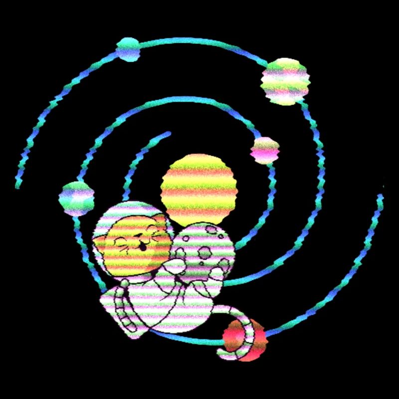 Space cat in Earth orbit