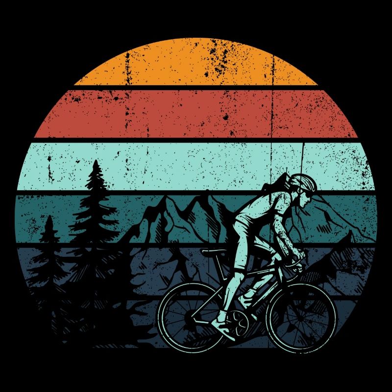 Coucher de soleil rétro Mountain Rider