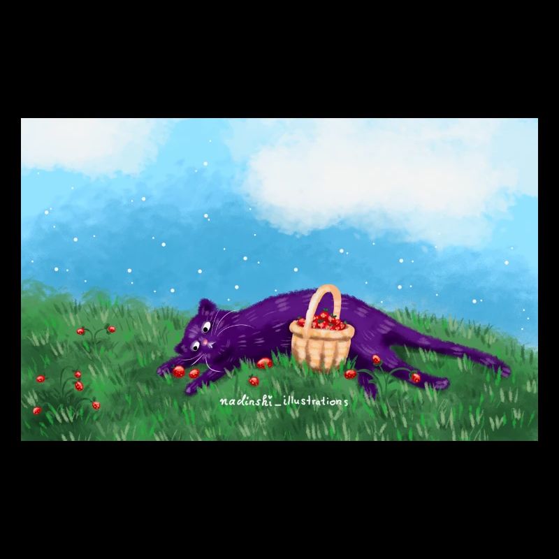 Erbeerfeld Katze