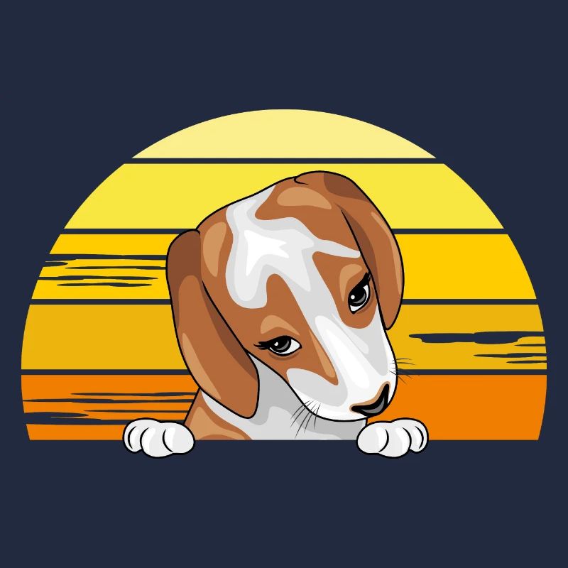 Peeking Beagle puppy