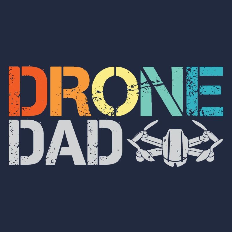drone dad retro vintage design drone flight icon