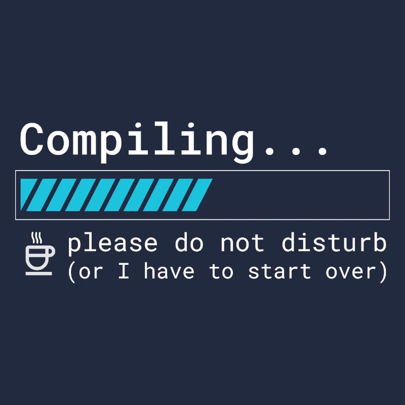 Lustiges Programmierer T-Shirt - Compiling Please 