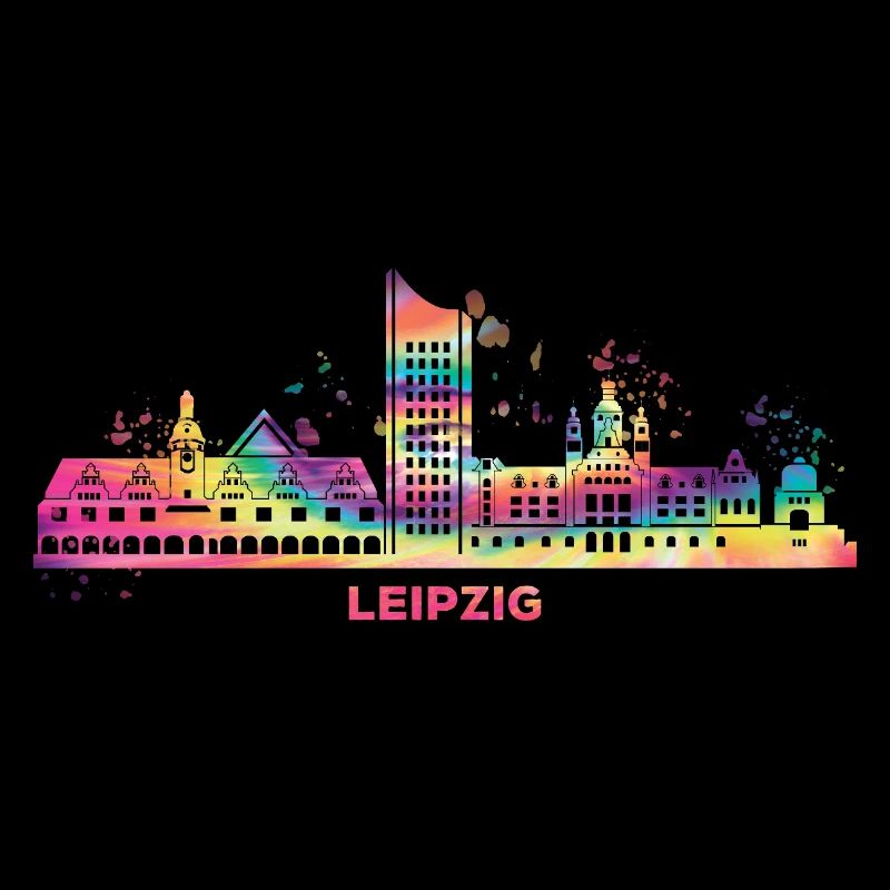 Leipziger Skyline Bunt Stadtbild Leipzig
