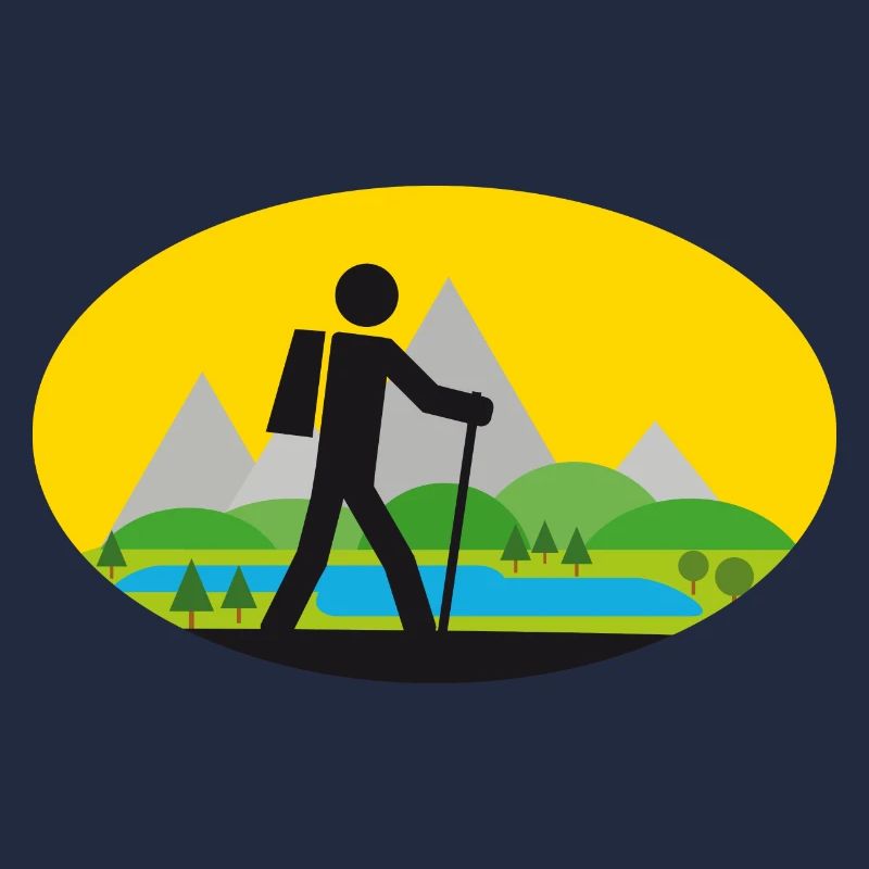 Wanderer mit Landschaft