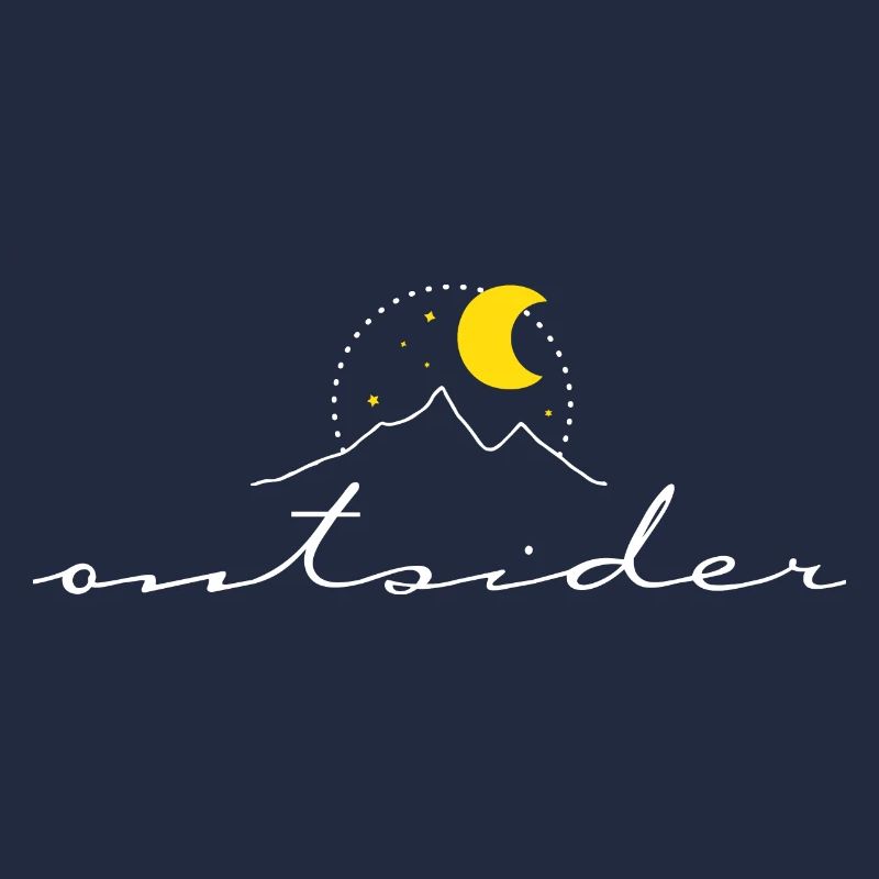 Outsider – minimalist design mountains moon boho