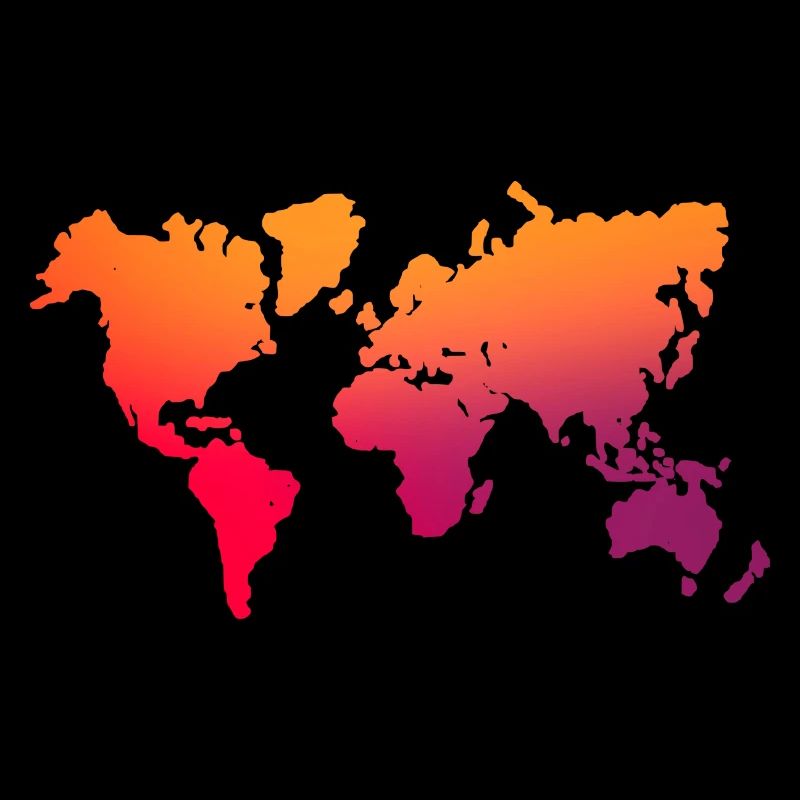 orange - red world map