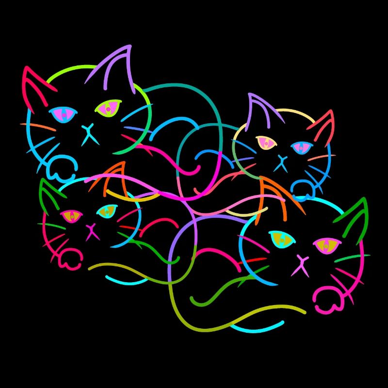 Regenbogen Katze Katzen Kätzchen Retro