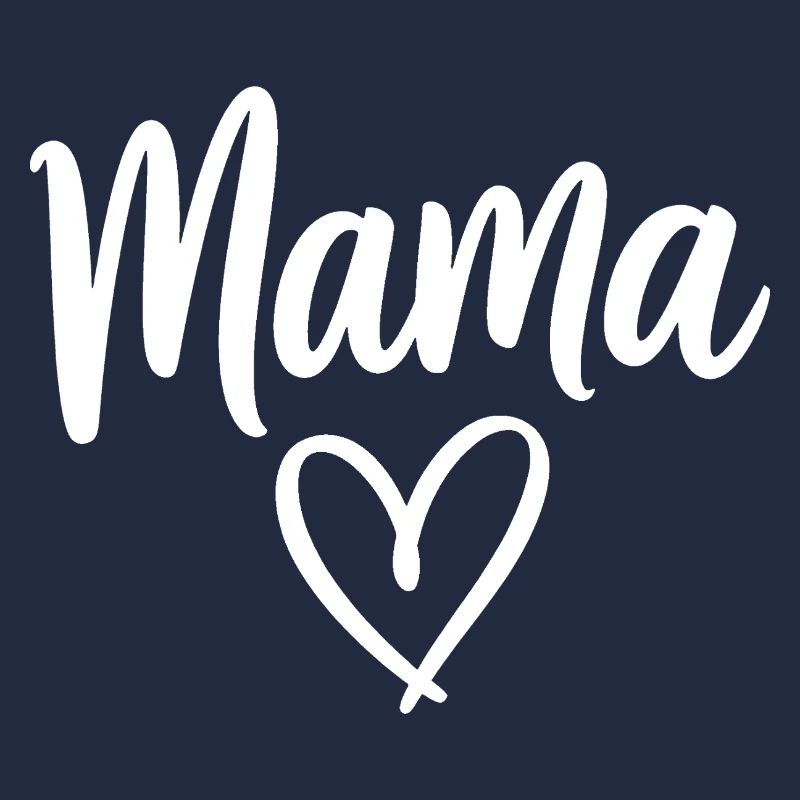 Mama Heart Script Logo