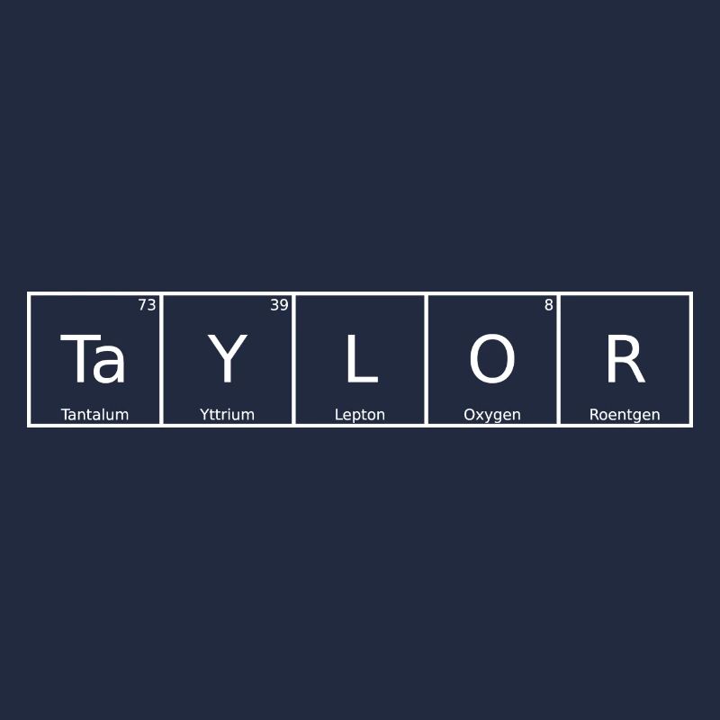 Taylor Name First Name Chemistry Periodic Table Elements