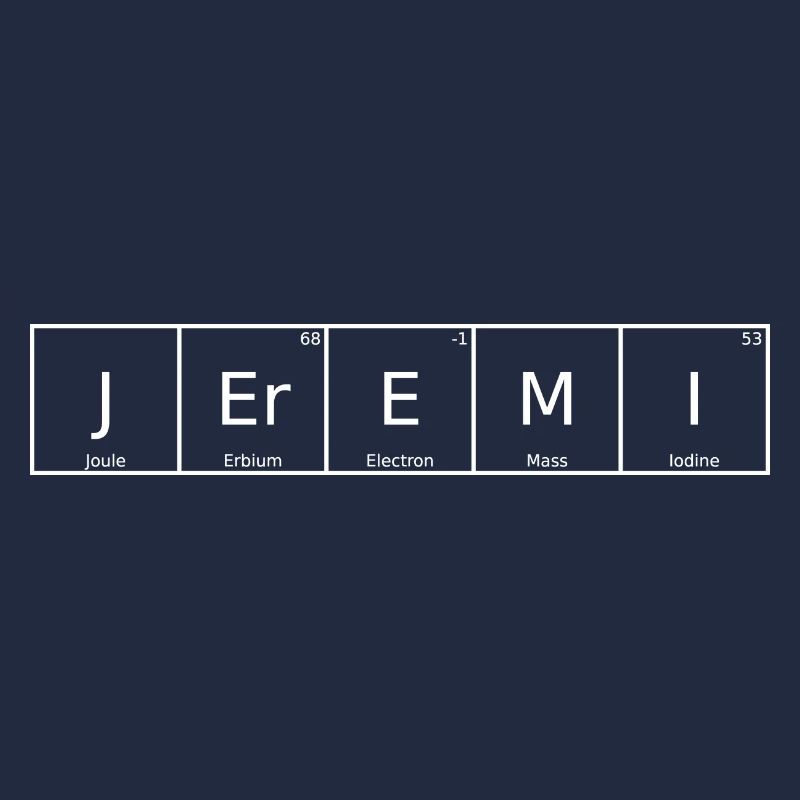 Jeremi Name First Name Chemistry Periodic Table Elements