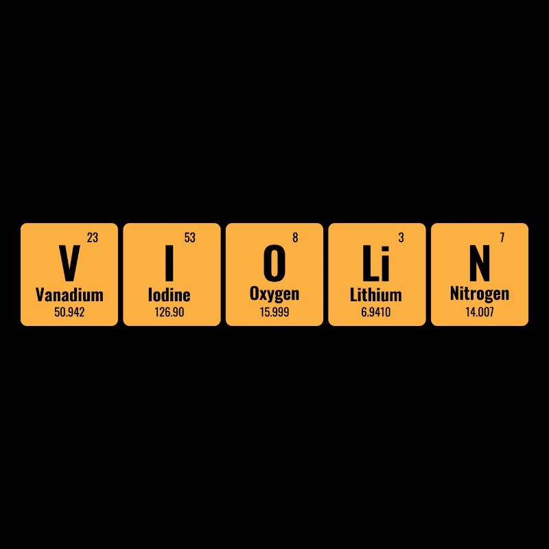 Periodic Table Of Elements Violin Violinist Fiddle