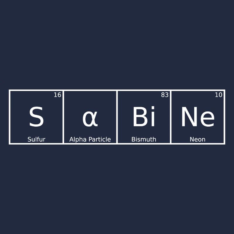 Sabine Name First Name Chemistry Periodic Table Elements