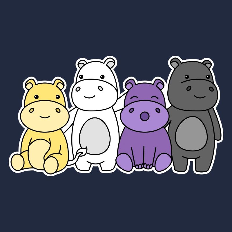 Nonbinary Flag Hippo Design for Proud Enbys
