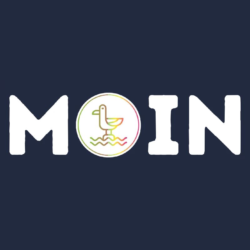 Moin mit Möwe S/W