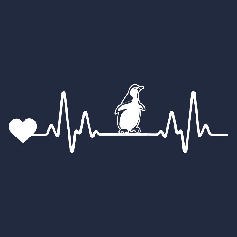 Heartbeat ECG Line Penguin
