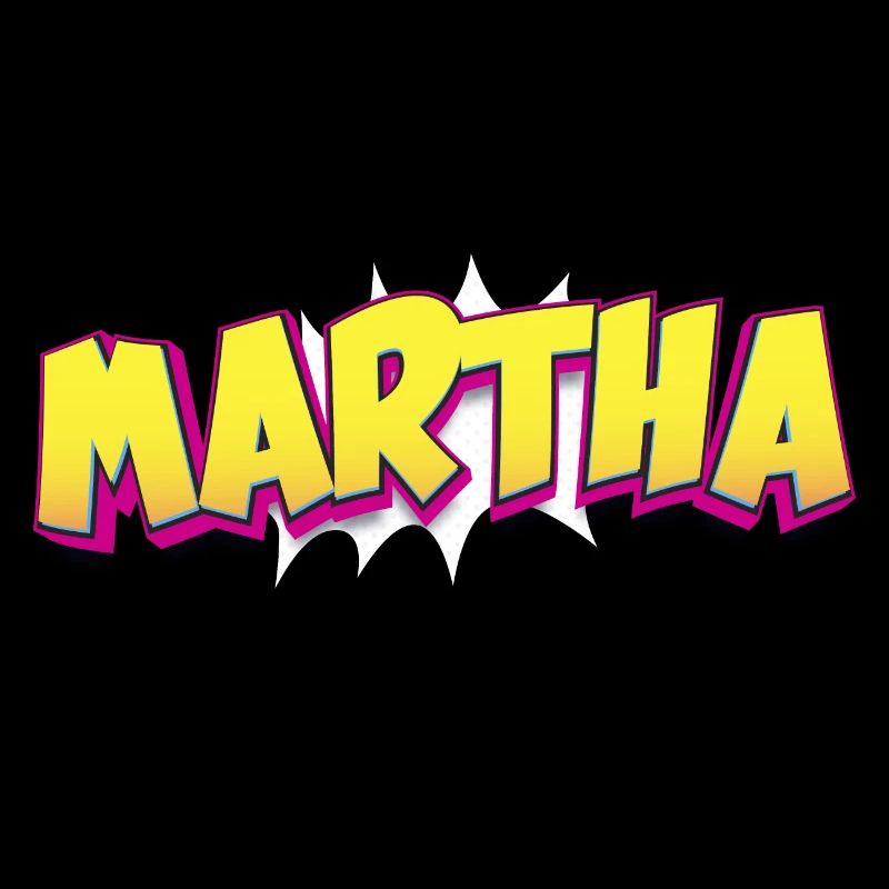 Martha Benutzerdefinierter Name Comic-Buch-Stil Pop-Art,