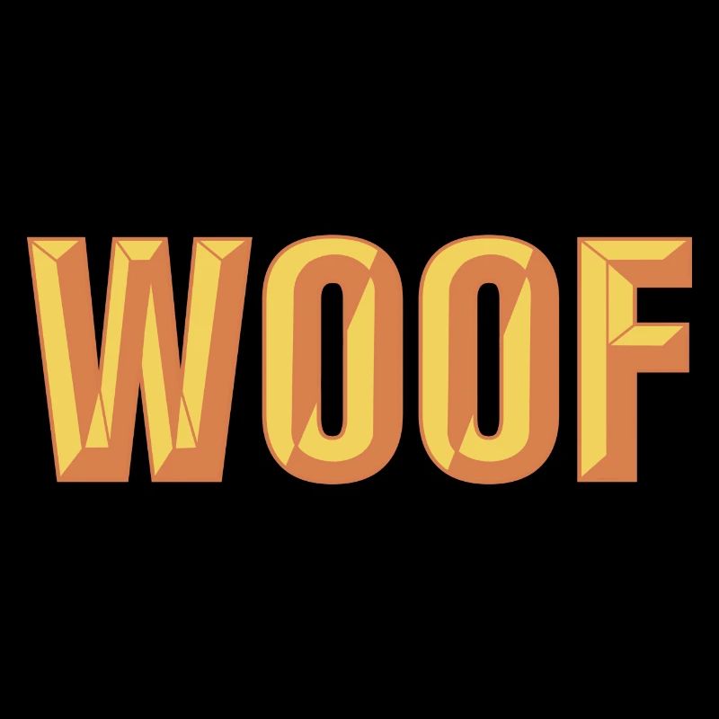 Woof Beveled Text Design