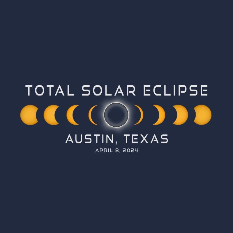 Austin Texas Solar Eclipse 2024 8 avril Souvenir