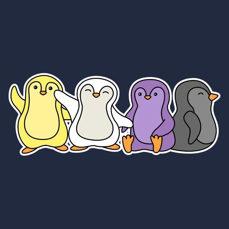 Conception de pingouin drapeau non binaire pour Enbys