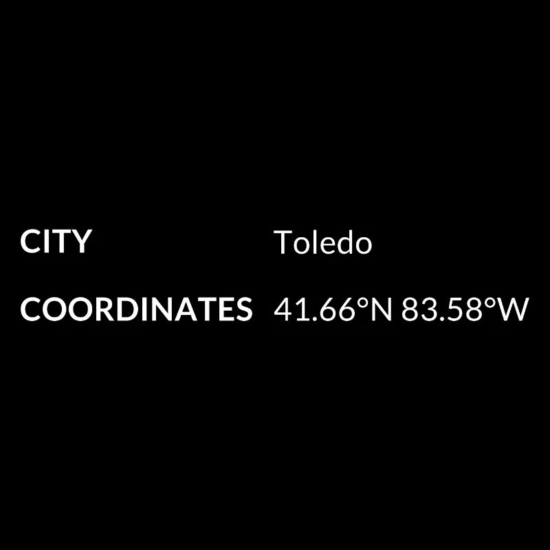 Coordonnées de Toledo, Ohio, États-Unis