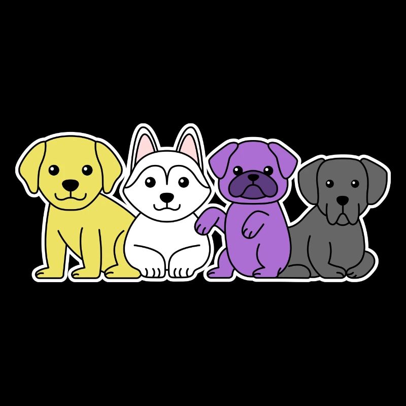 Conception de chien drapeau non binaire pour les fiers Enbys