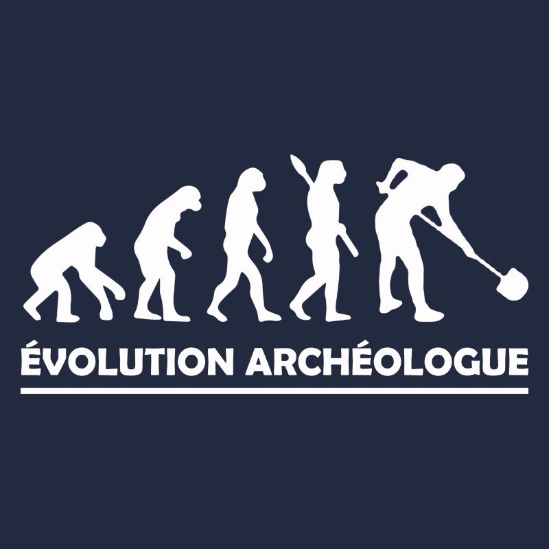 évolution archéologue / cadeau humour archéologue