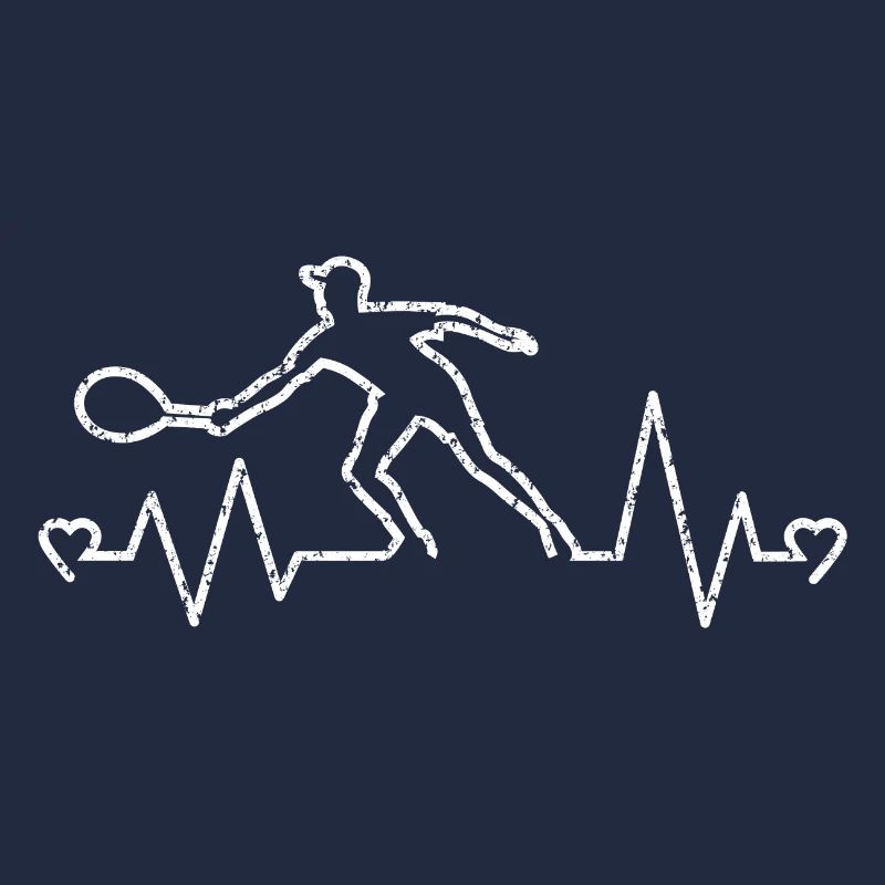 Herzfrequenz-Tennisspielerherzen Design