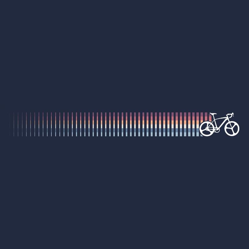 Rainbow Gradient Bicycle Silhouette