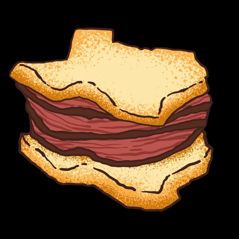 Sandwich Map Design for lovers of Texas