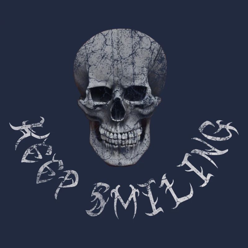 Keep Smiling Halloween Scull drôle de dicton
