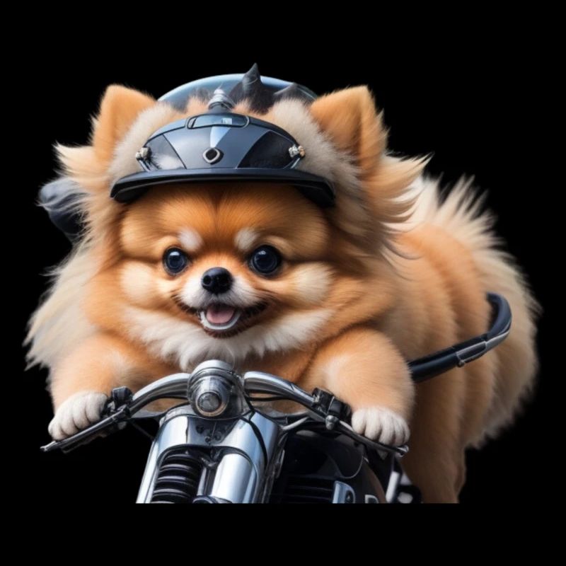 Spitz miniature de Poméranie à moto - simple