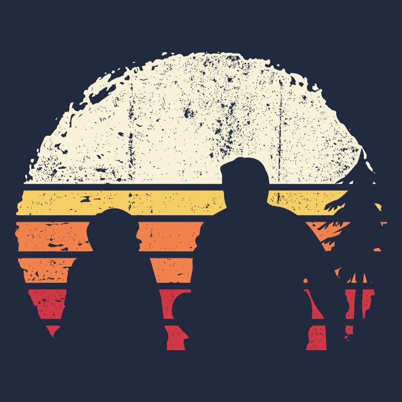 Sunset Silhouette on Beach