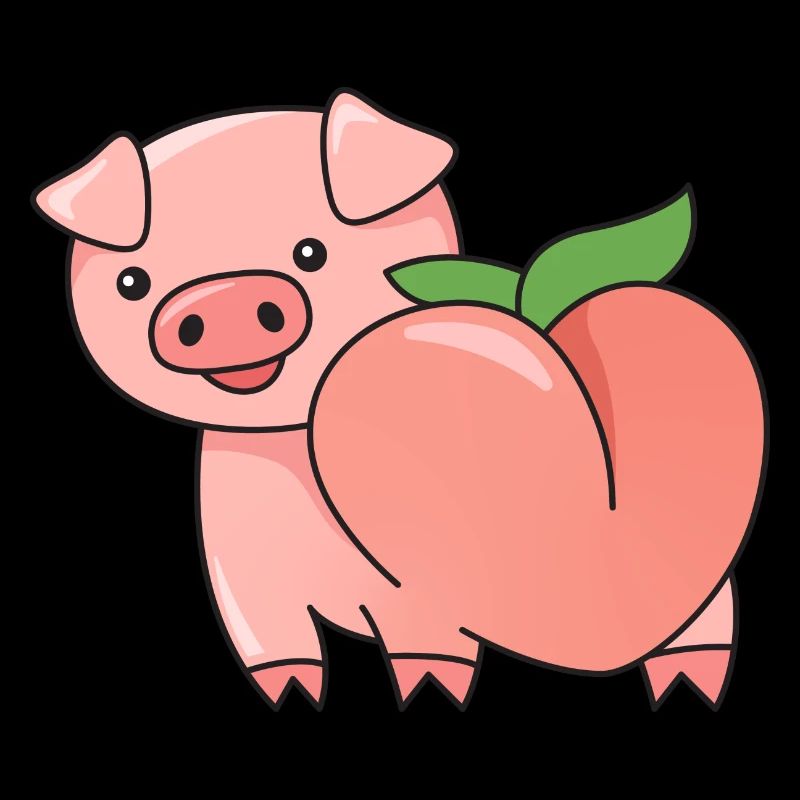 Pig Peach Design for Pig Lovers