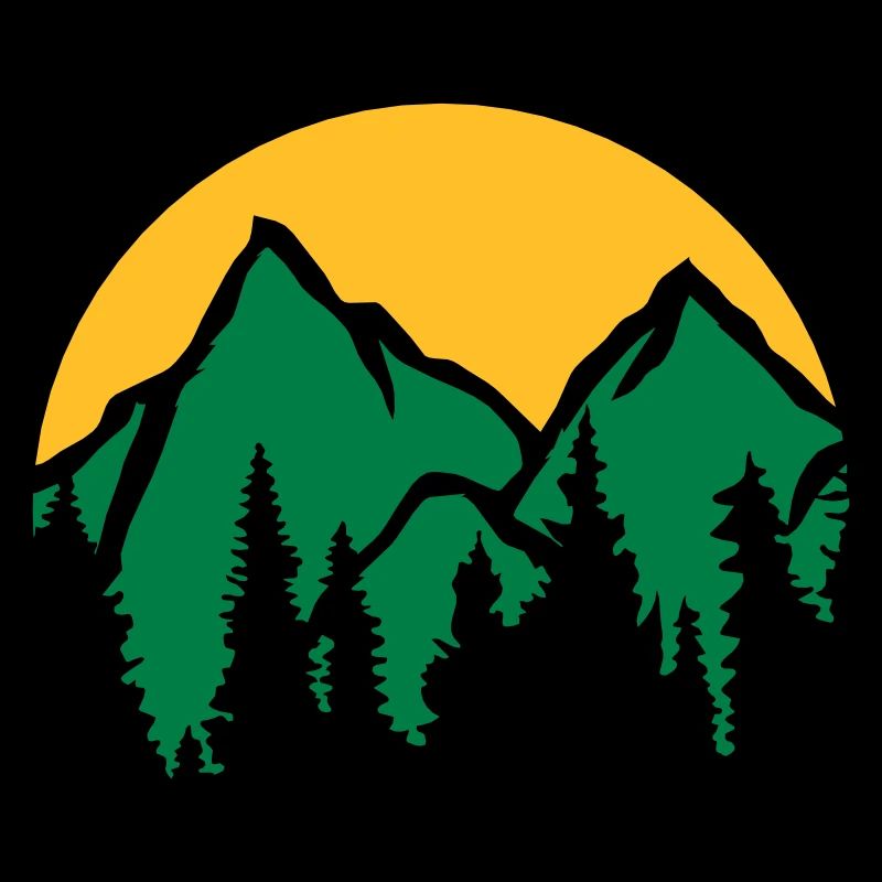 Mountains Sun Conifers
