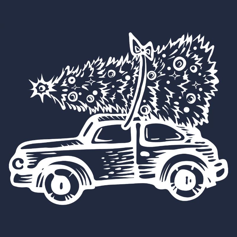 Vintage Auto mit Weihnachtsbaum