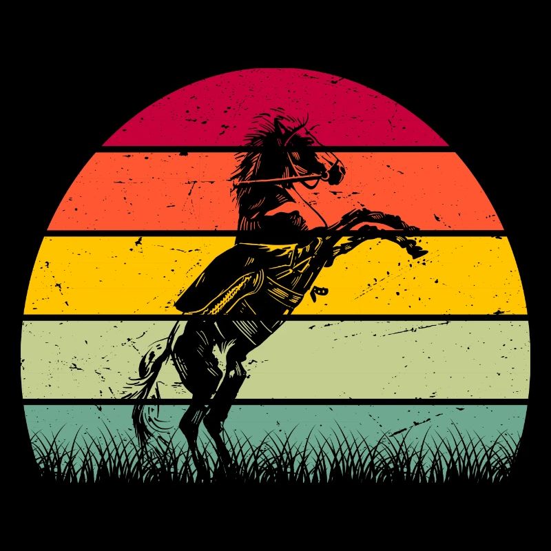 RETRO PFERDEDESIGN I REITEN