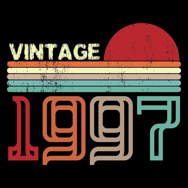 Vintage 1997 Anniversaire rétro sunset design