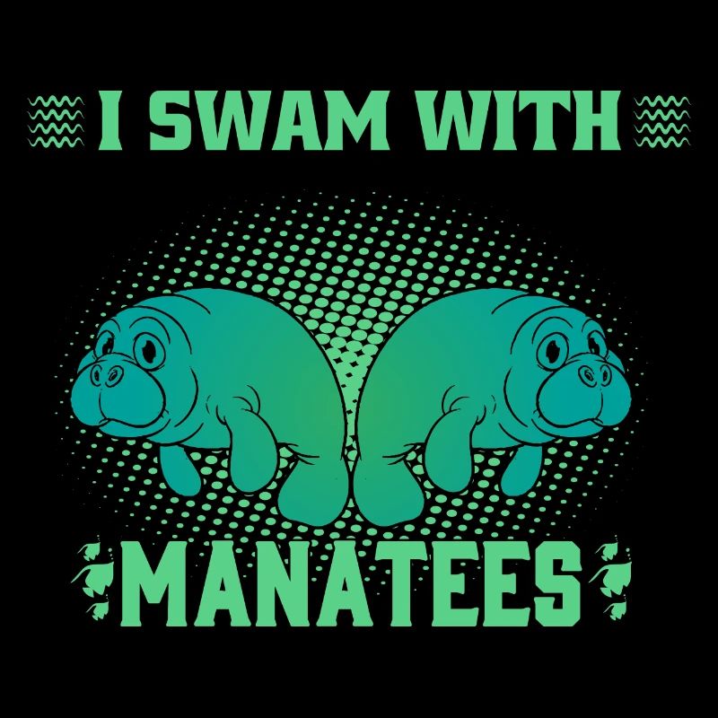 I swam with manatees, aquatic animals, manatees