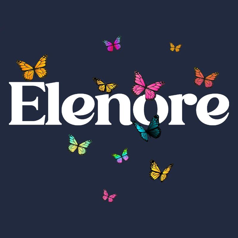 Schöner Mädchenname ELENORE mit Schmetterlingen 