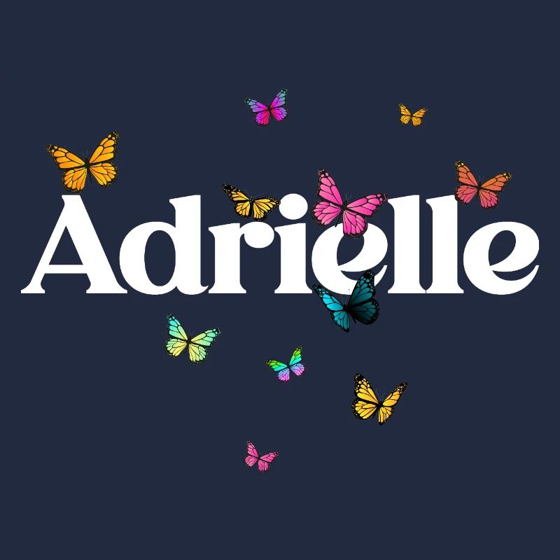 Schöner Mädchenname mit Schmetterlingen ADRIELLE