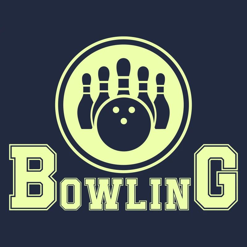 Design de bowling rétro en vert fluo