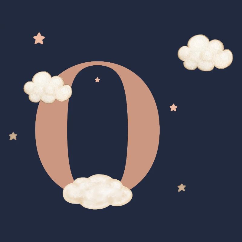 Letter o clouds stars