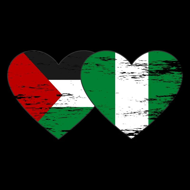 Drapeau de la Palestine et du Nigeria utilisé