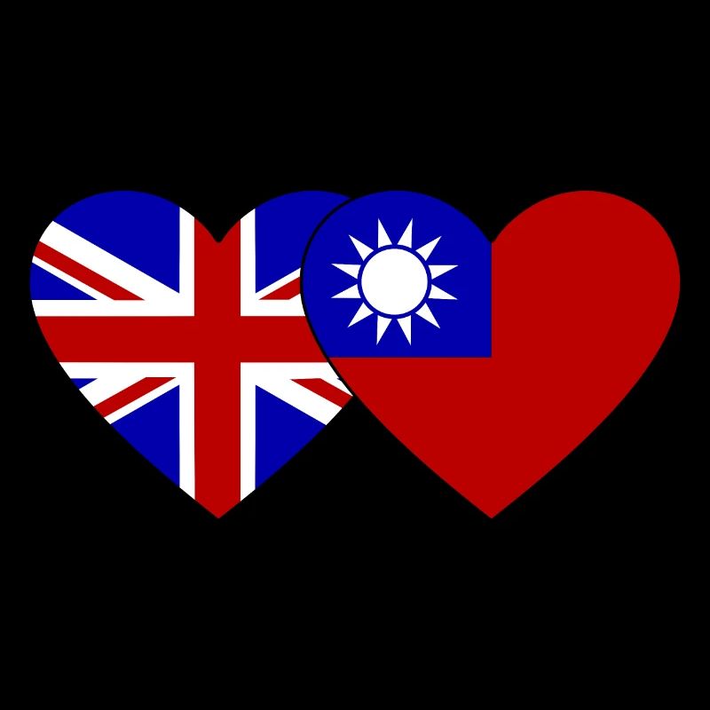 Angleterre Taïwan Flag Heart