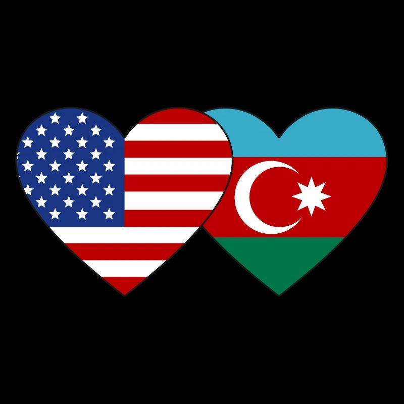 États-Unis Azerbaïdjan drapeau coeur