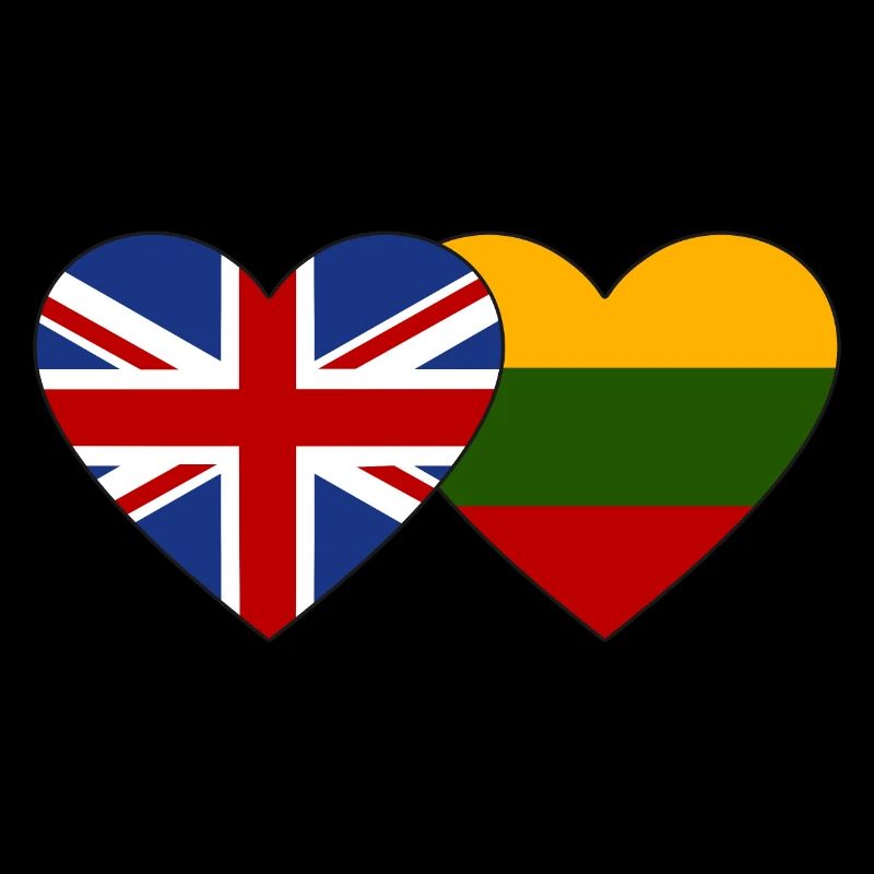 Great Britain Lithuania Flag Heart
